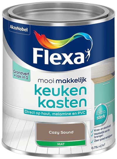 Flexa - Mooi Makkelijk Keukenkasten Mat - Cozy Sound - Mengverf - 750 Ml