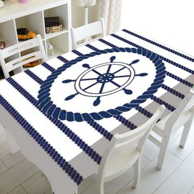 Blauwe En Witte Strepen Luxe Keuken Bruiloftsdecoratie Salontafel Tafelkleed Waterdicht Tafelkleed Nappe De Table 90-140cm