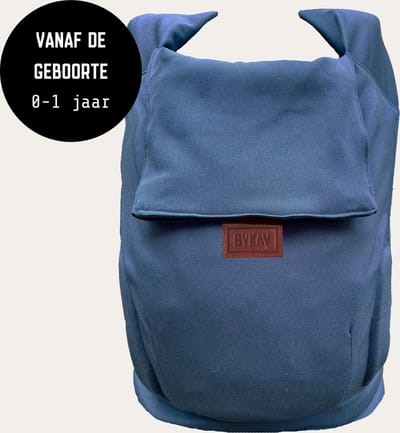 ByKay Tiny Click - draagzak baby - ergonomisch - newborn - broekmaat 50 tot 74 - blauw - Stone Blue