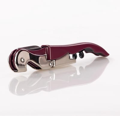 Flessenopener | Ergonomisch ontwerp, roterend zaagblad 124 en flessenopener 124 roestvrij staal met hoge duurzaamheid (wijnrood)