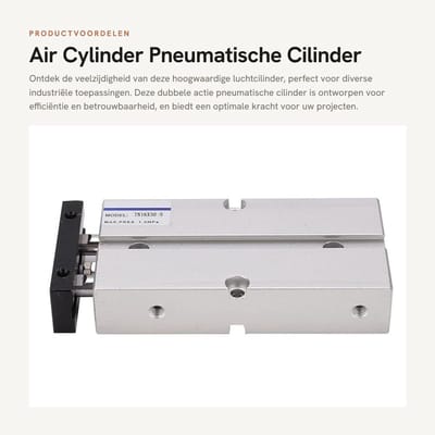 Dailygoods- Luchtcilinder Dubbele Actie - Aluminiumlegering - Diameter 16 mm - Slag 10-200 mm - Druk 0,1-0,9 MPa - Theoretische Kracht 2,9 N - Pneumatische Cilinder