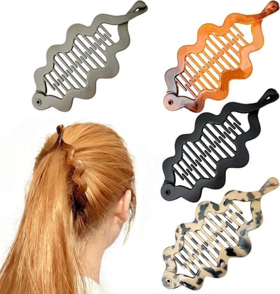 Set van 4 Bananenhaarspelden - Dikke Haarspelden, Haarclips en Haarkammen voor Perfecte Haarstyling en Accessoires