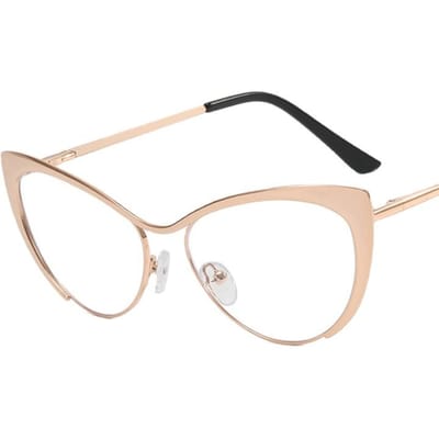 Luxe Designer Kattenoog Zonnebril Dames Anti Blauw Licht UV400 Metalen Frame Mode Zonnebrillen other