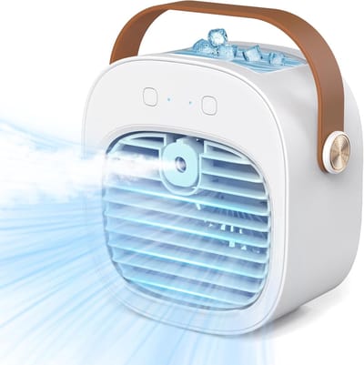 Draagbare ventilator - 5200mAh oplaadbare mini-ventilator met 3 snelheidsstanden - 5 tot 10 uur batterijduur - Stille persoonlijke airconditioner geschikt voor thuis - slaapkamer - kantoor - op reis en buitenshuis