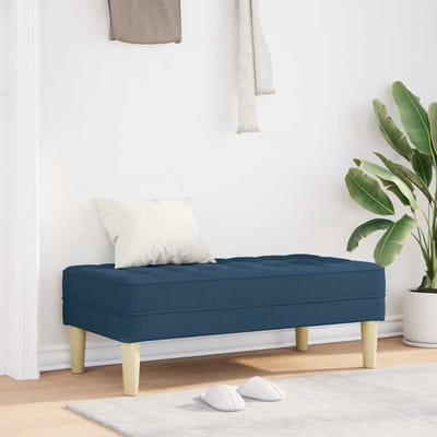 vidaXL - Bank - met - kussen - Blauw - 113 - x - 57 - x - 39 - cm - Stof