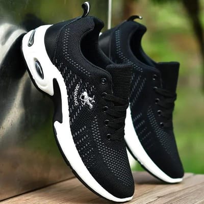 Kwaliteit Heren Sneakers Leer Heren Casual Sneakers Platform Man Sportschoenen Schokabsorptie Mannelijke Tennisschoenen 39 black