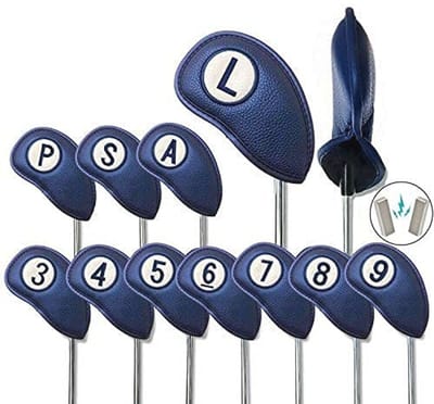 Golf Club Hoofd Covers voor IJzers - 11 Stuks Set, Magnetische Sluiting, Synthetisch Leer, Waterdicht, Duurzaam en Professioneel