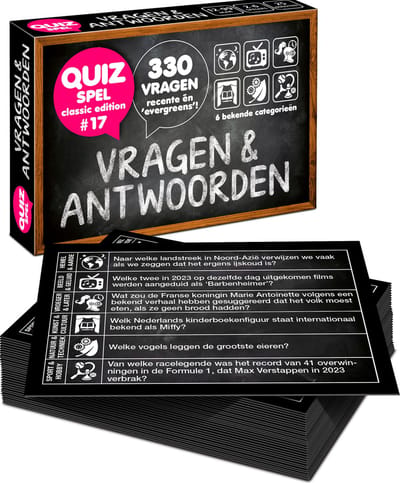 Vragen & Antwoorden #17 - quizpuzzels - pocketformaat Vragenspel - Kaartspel - Quizspel / Trivia Quiz / Aanvulset / Uitbreiding - 330 NIEUWE NEDERLANDSE VRAGEN!