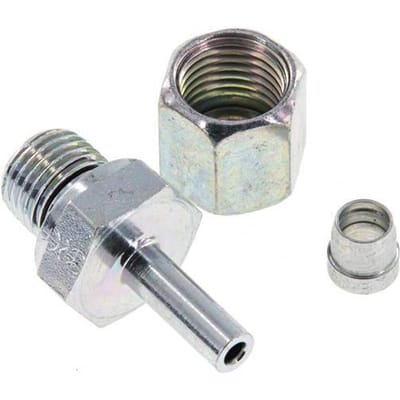 6S & G1/4'' Verzinkt Stalen Rechte Draaidoorvoer Buitendraad 630bar NBR Verstelbaar ISO 8434-1 [2 Stuks]