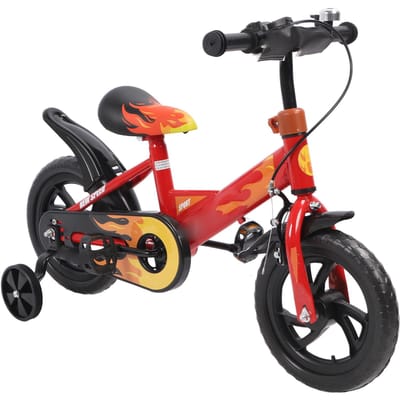 Kinderfiets 12 inch Schuimwiel Hoog Koolstofstaal Frame Kinder Sportfiets met Zijwielen red