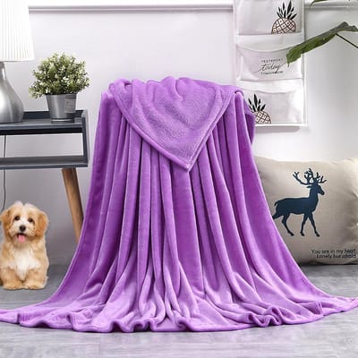 Soft Warm Comfortable Blanket 90 x 200cm Soft and Lightweight, Plush - Washable Warm Fleece Throwing TV Blanket, All Seasons, Sofa, Travel, Camping, Purple