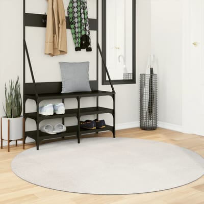 vidaXL - Vloerkleed - IZA - laagpolig - Scandinavisch - Ø - 160 - cm - crèmekleurig