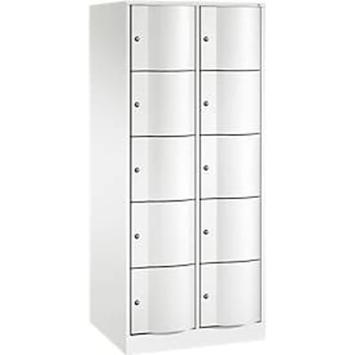 C+P Resisto lockerkast, 2 vakken, 10 vakken, B 772 x D 640 x H 1950 mm, verkeerswit