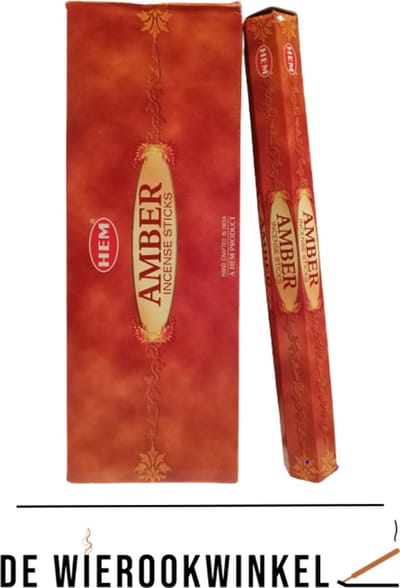 De Wierookwinkel - Losse koker - Wierook - Amber - Amber Wierook - Wierookstokjes Amber - (HEM) - Wierooksticks - Incense sticks - 1 Koker - 20 Stokjes
