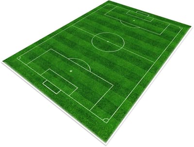 Dailygoods- Voetbaltapijt 100 × 150 cm - Speelmat - Speeltapijt - Sportthema - Antislip - Leuk ontwerp