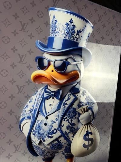 Donald Duck schilderij op plexiglas 60x90cm