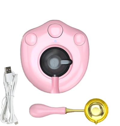 Wax Smelt Kit - Hars Smeltgereedschap - Ambachten Maken - Kat Poot Ontwerp - 9 x 7.8 cm - Roze