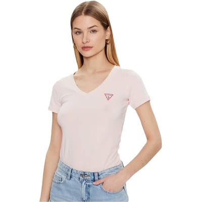 Guess dames T-shirt met driehoekig logo, origineel.