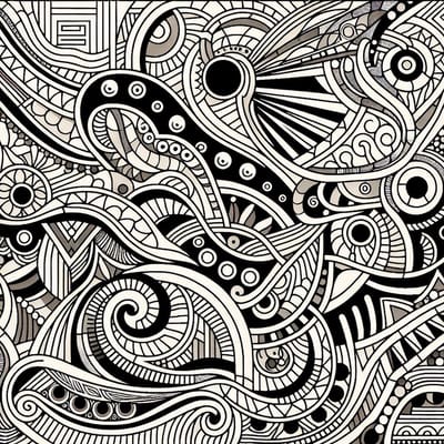 Line art aboriginal schilderij | Primal Lines: A Contemporary Fusion of Aboriginal Heritage and Art | Kunst - 40x40 centimeter op Dibond | Foto op Dibond