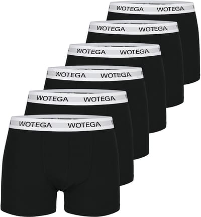 WOTEGA Heren Boxershort Joe – Katoen Stretch – Zwart – Elastische tailleband – 6-pack