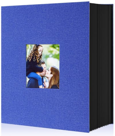 Dailygoods- Fotoalbum groot formaat - 1000 foto's 10x15 cm - Linnen album - Zuurvrij - Comfortabele touch - Prachtig design met venster - Fotoboek