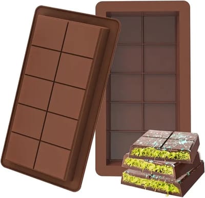 2 Stuks Siliconen Chocolademal XL – Dubai Chocolade Mal – Herbruikbare Bakvorm voor Gevulde Chocoladerepen & Eigen Creaties
