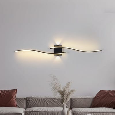 Moderne zwarte wandlamp 100 cm met LED voor slaapkamer en woonkamer