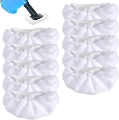 Reservehoezen Stoomreiniger - Microvezeldoeken Pads - Grondig Schoonmaken - Universele Pasvorm - 10 Stuks - Wit