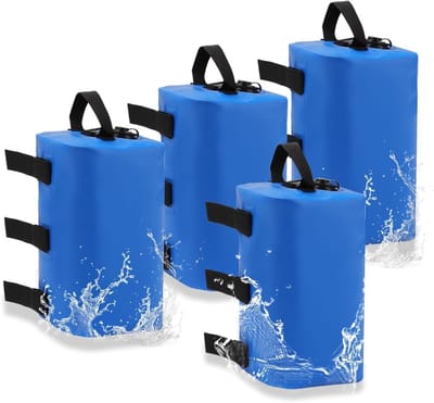 Set van 4 Zandzakken voor Tuinpaviljoens en Tenten, Waterdicht en Windbestendig, Ideaal voor Buitengebruik, Blauw