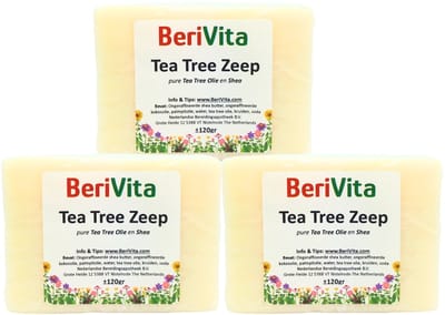 Tea Tree Zeep 3x150gr - Natuurlijke Zeep met Tea Tree Olie en Shea Butter