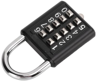 Dailygoods- Cijferslot 10 Cijfers - Veiligheidsslot - Hangslot - Waterdicht - Zinklegering/Staal - Afmetingen 74 x 40 x 14 mm - Veiligheidslot