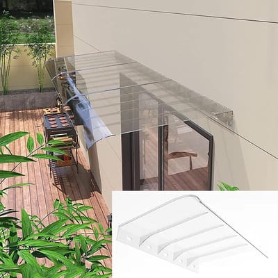 Rond afdak - Regenbescherming deur - Entree beschermen - UV en weerbestendig - 40x230cm - Transparant