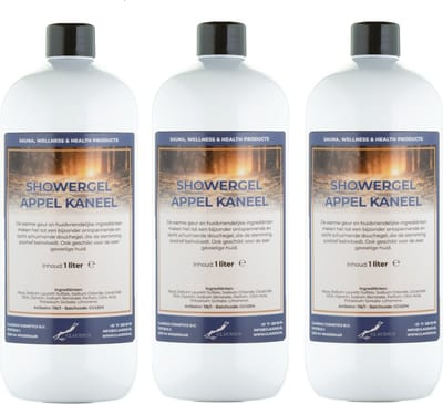 Douchegel Appel-Kaneel 1 Liter - set van 3 stuks - Showergel