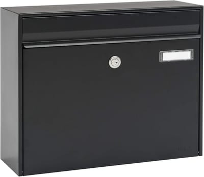 Brievenbus met naambordje - Postkast - Briefpost ontvangen - Afsluitbaar met naamplaat - 310x385x137 mm - Zwart