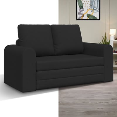 Slaapbank - Uitklapbaar - Slaapstoel - Logeerbed - Zetelbed - Slaapfauteuil - Vouwbed - 2 persoons - Zeer comfortabel - Zwart