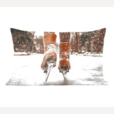 Sierkussens - Kussentjes Woonkamer - 60x40 cm - Schaatsen - IJs - Winter - Sneeuw