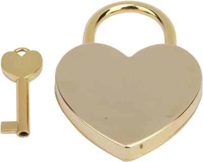 Hartvormige Mini Hangslot met Sleutels - Gepolijst Metaal Slot voor Bagage, Handtas, Dagboek en Sieraden Box - Compact en Veilig