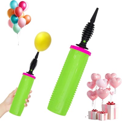 Ballonpomp Handmatig - Feestpomp - Feestdecoratie - Dubbelwerkend Oppompen - 31.6 cm - Groen