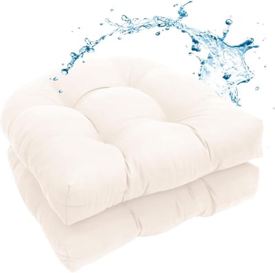 Stoelkussens Set - Terraskussens Buiten - Buiten Zitten - Waterafstotend Design - 45 x 49 cm - Beige