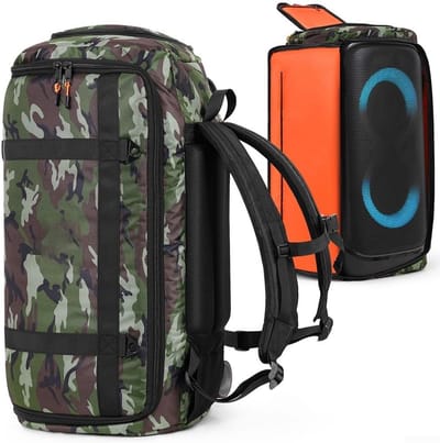 Reistas Speaker - Draagbare Opbergtas - Muziek Transport - Verstelbare Draagriem - 35 x 30 x 25 cm - Groen