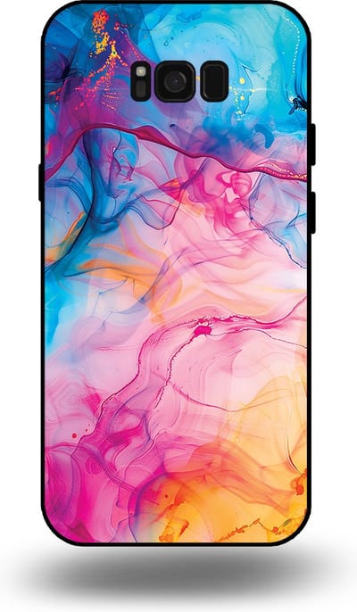 Smartphonica Telefoonhoesje Geschikt voor Samsung Galaxy S8 Plus met Regenboog Acryl Marmer Opdruk - TPU Backcover Case Rainbow Acrylic Marble Design geschikt voor Samsung Galaxy S8 Plus