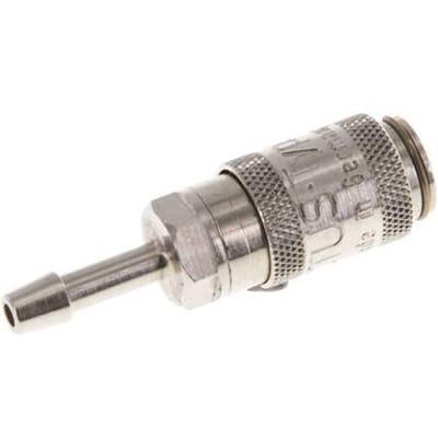 Vernikkeld Messing DN 2.7 (Micro) Luchtkoppeling Snelkoppeling 3 mm Slangpilaar Double Shut-Off