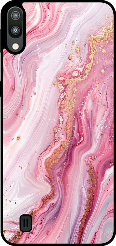 Smartphonica Telefoonhoesje Geschikt voor Samsung Galaxy M10 met marmer opdruk - TPU backcover case marble design - Roze geschikt voor Samsung Galaxy M10