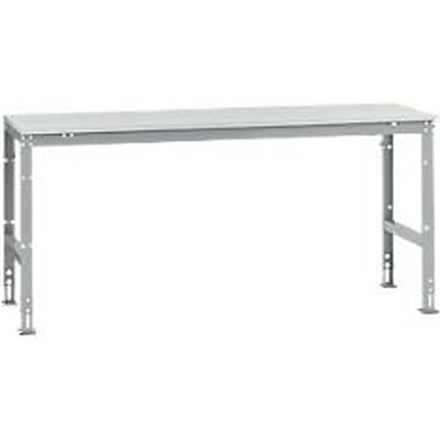 Manuflex basistafel UNIVERSAL Standaard, tafelblad melamine, 2000 x 800, aluminium zilver