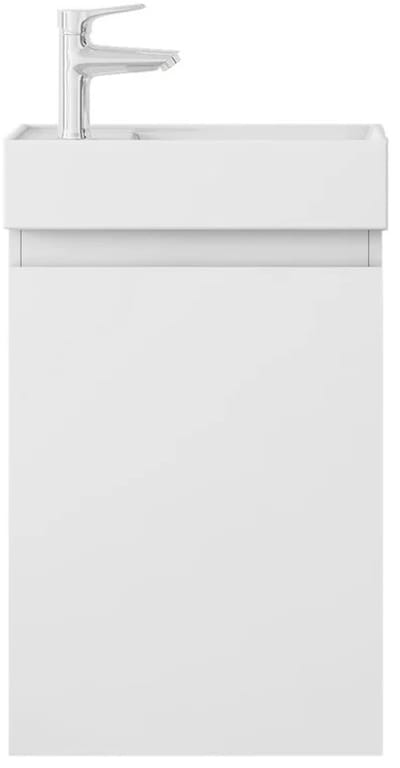 Nurion Toiletmeubel Lotte - glanzend witte basin en wit houten kast - 41 x 22,5 x 65 cm