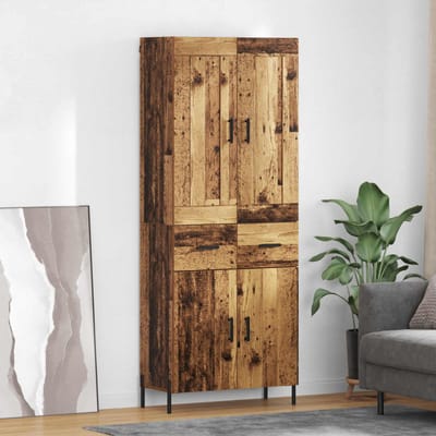 vidaXL - Highboard - 2 - st - Oud - Hout - 69,5 - x - 34 - x - 180 - cm - Bewerkt - hout