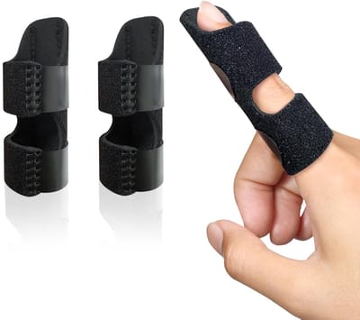6 Stuks finger spalk en/brace voor knokkel-immobilisatie, gebroken beschermer en rechtzetten van artritis, pijnverlichting, past op wijsvinger, middelste ring-Vingerfixatieband - fixatieband voor vijf vingers