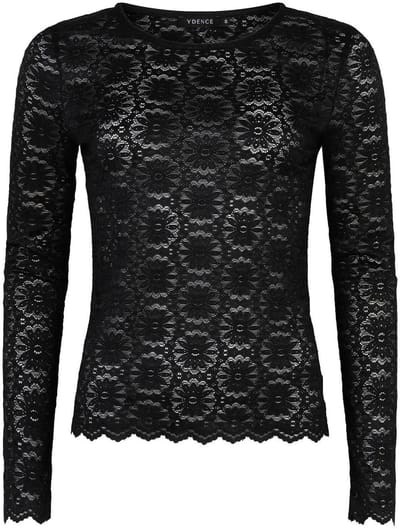 Ydence Top Loiza Tops & T-shirts Dames - Shirt - Zwart - Maat XS