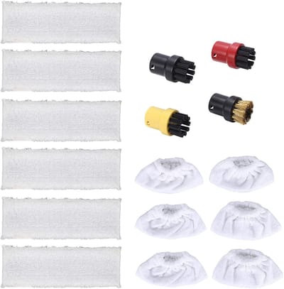 16 Stks Stoom Cleaner Accessoire Kit Ronde Borstel Microfiber Doek Pad Vervanging Voor SC EasyFix Mop Past Hand Floor Nozzle