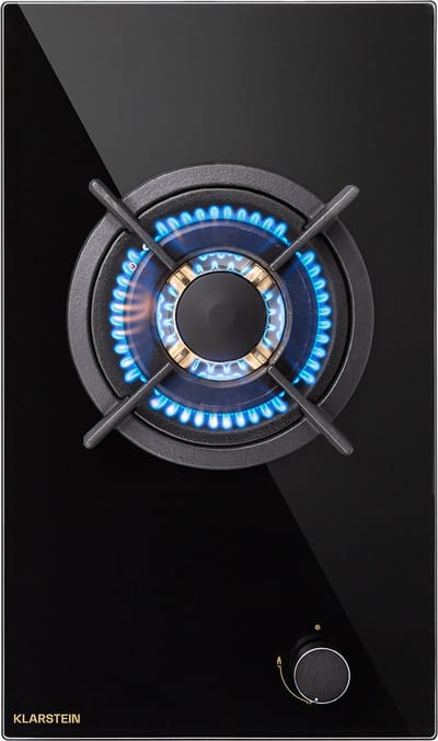 Klarstein Gaskookplaat 1 pit – Inbouw – Geschikt voor thuis & camper – Glazen kookplaat – Voor propaan en aardgas (LPG) – RVS – Wokbrander – 3400 W,4 kW 115 cm - voor Keuken - glas - Gas Hob - Gas Kookveld - Gasfornuis